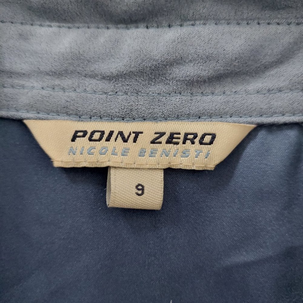 Point Zero Poly Button Up Shirt Sleeveless Dress, Size 9/8 Blue - Picture 4 of 7